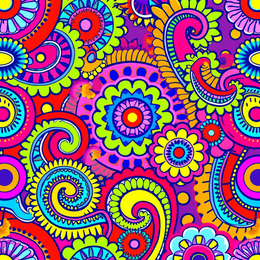 Bright Preppy Paisley Pattern 7 Quilting Cotton Fabric