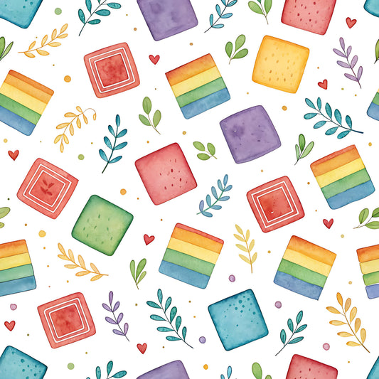 Bright Rainbow Pattern 13 Quilting Cotton Fabric
