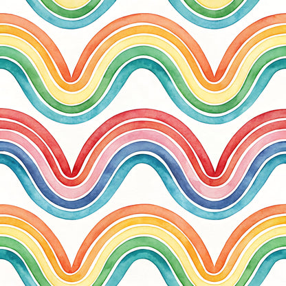 Bright Rainbow Pattern 15 Quilting Cotton Fabric