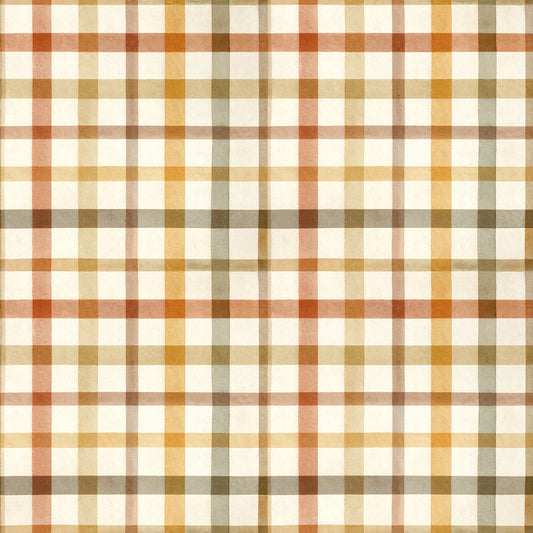 Brown Green Rustic Winter Pattern 16 Quilting Cotton Fabric
