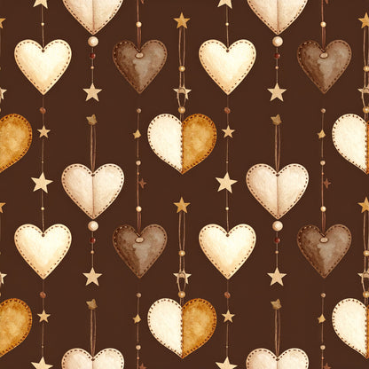 Brown Green Rustic Winter Pattern 19 Quilting Cotton Fabric
