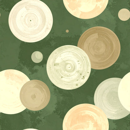 Brown Green Rustic Winter Pattern 6 Quilting Cotton Fabric