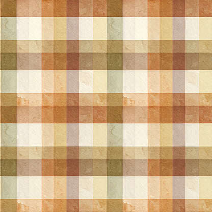 Brown Green Rustic Winter Pattern 7 Quilting Cotton Fabric