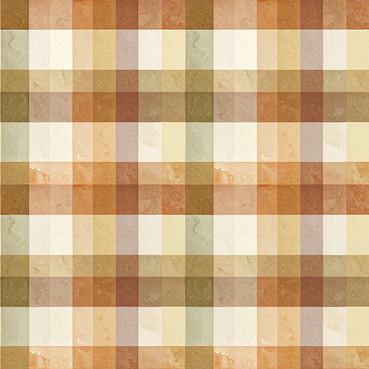 Brown Green Rustic Winter Pattern 7 Quilting Cotton Fabric