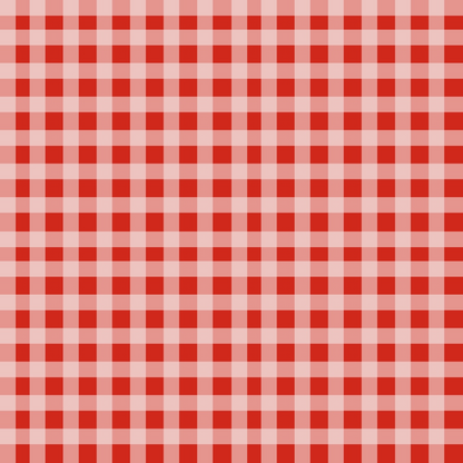 Red and white checked gingham pattern, creating a grid-like design with alternating colored squares.