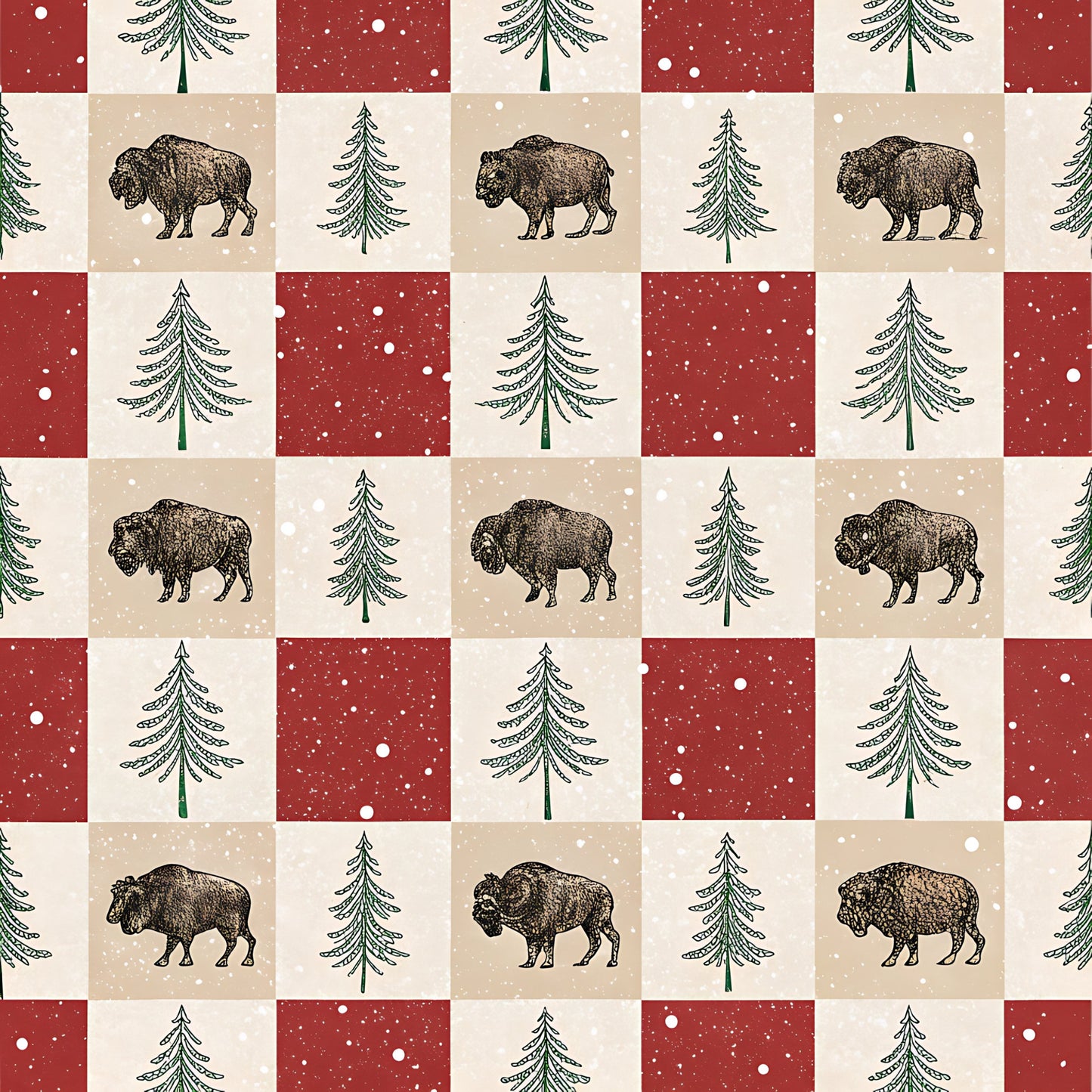 Buffalo Plaid Christmas Pattern 4 Quilting Cotton Fabric