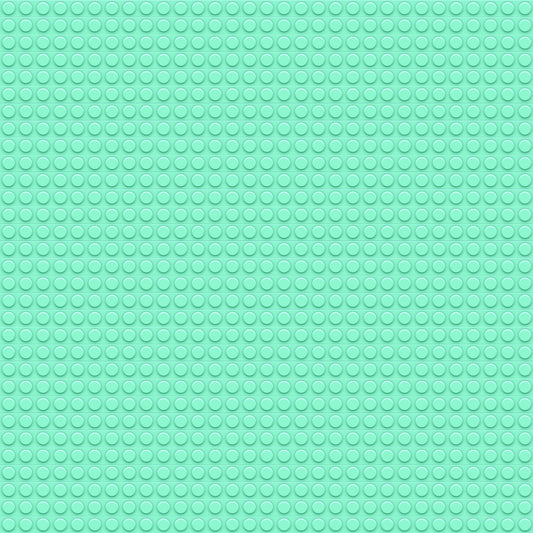 A pattern of circular bumps on a teal green surface arranged in a grid.