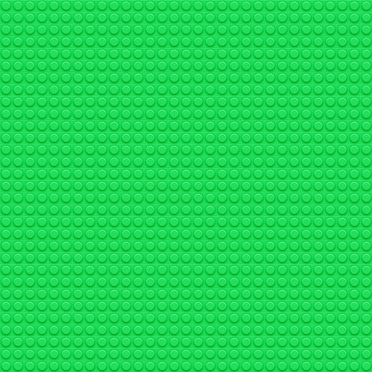 A green textured surface with a pattern of circular bumps, resembling a LEGO base plate.