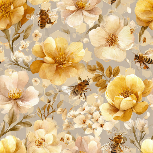 Busy Bee Pattern 15 Quilting Cotton Fabric