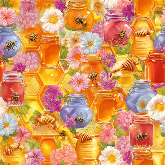 Busy Bee Pattern 18 Quilting Cotton Fabric