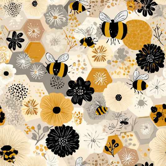 Busy Bee Pattern 19 Quilting Cotton Fabric