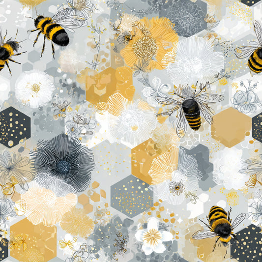 Busy Bee Pattern 20 Quilting Cotton Fabric