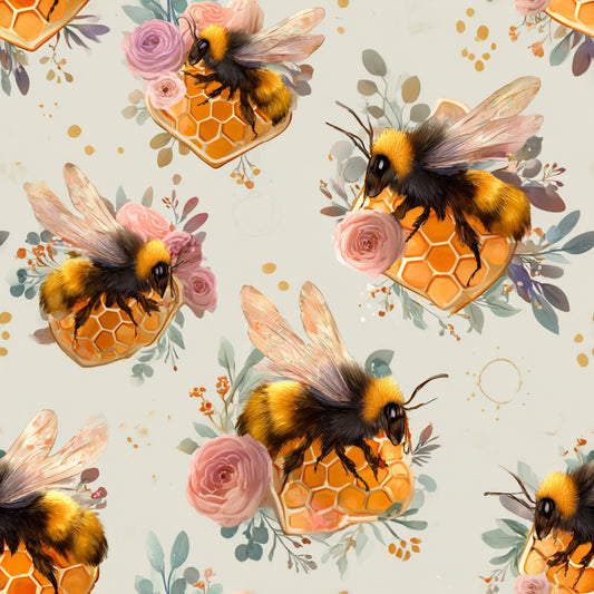 Busy Bee Pattern 37 Quilting Cotton Fabric