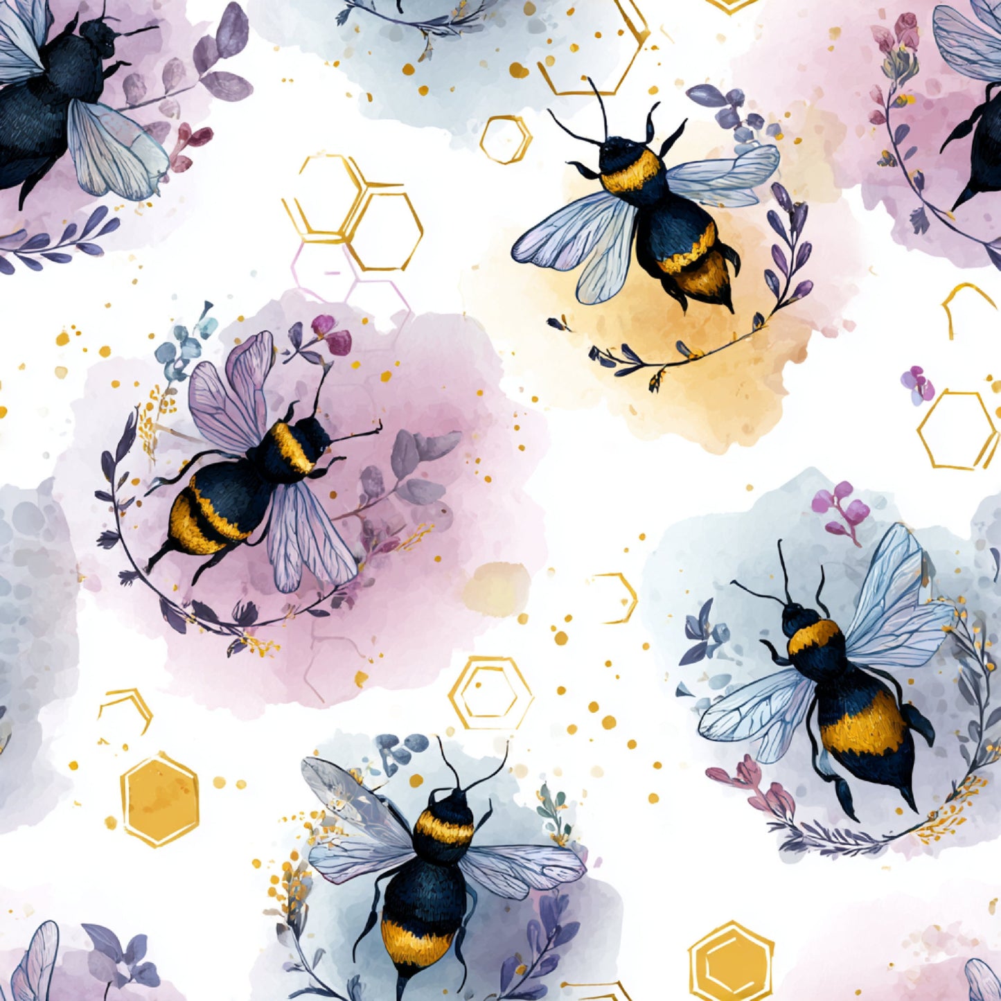 Busy Bee Pattern 38 Quilting Cotton Fabric