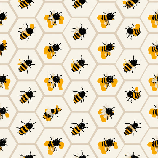 Busy Bee Pattern 39 Quilting Cotton Fabric