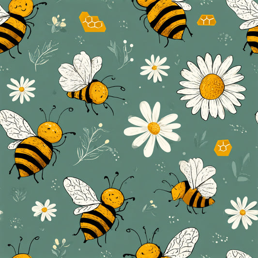 Busy Bee Pattern 50 Quilting Cotton Fabric