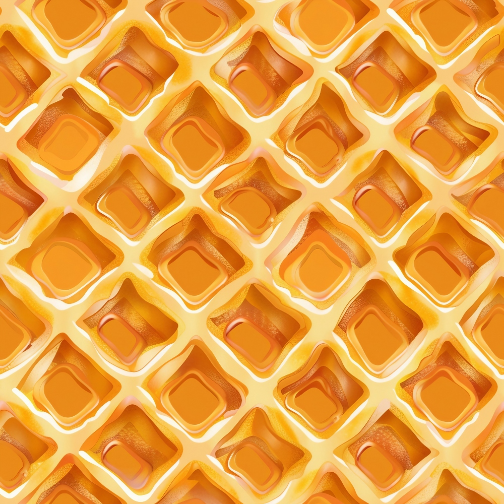 Orange and yellow abstract pattern with repeating square shapes creating a 3D illusion.