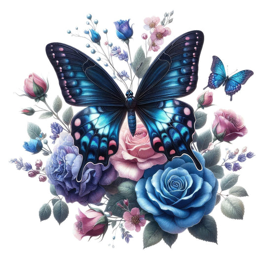 Butterflies and Flowers Fabric Panel 11