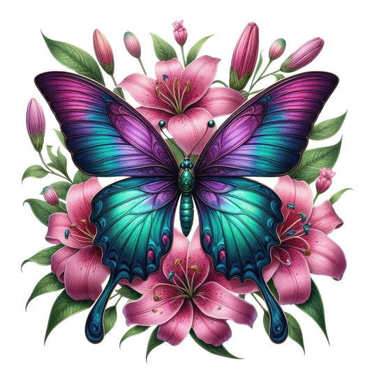 Butterflies and Flowers Fabric Panel 20