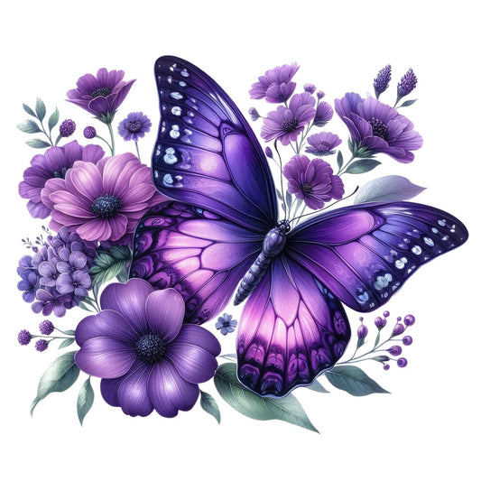 Butterflies and Flowers Fabric Panel 3