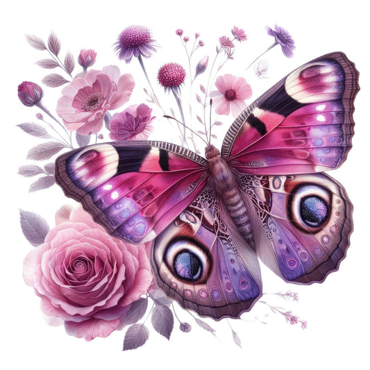 Butterflies and Flowers Fabric Panel 6
