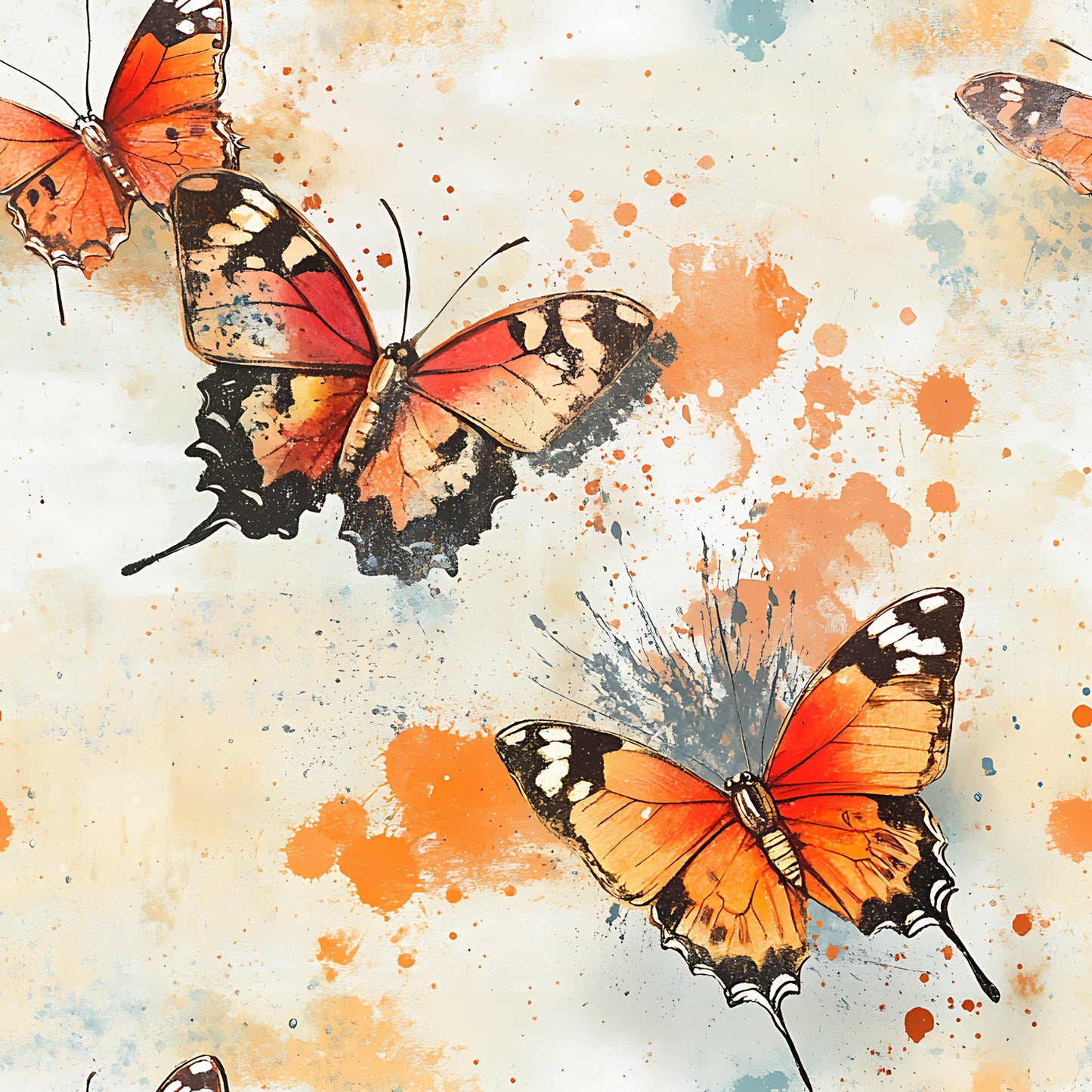 Butterfly Collage Art Pattern 12 Quilting Cotton Fabric