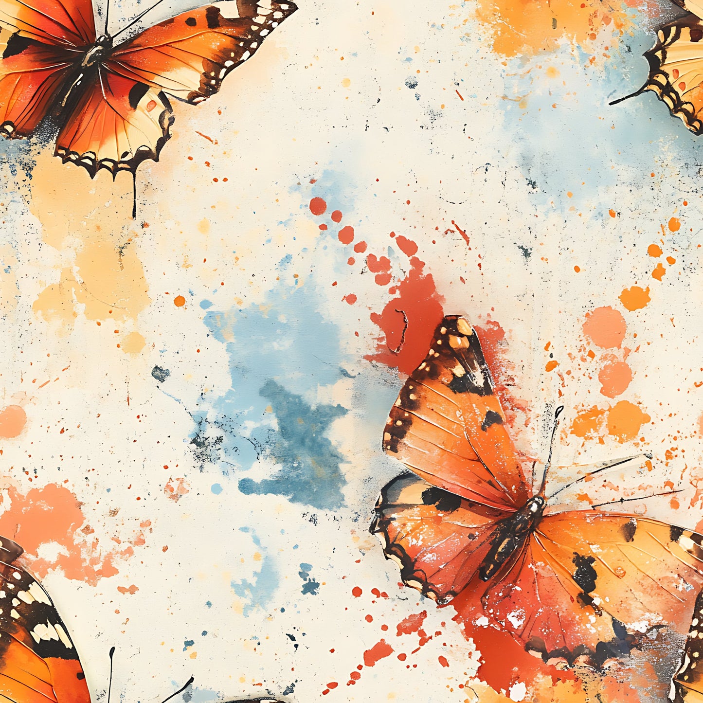Butterfly Collage Art Pattern 13 Quilting Cotton Fabric