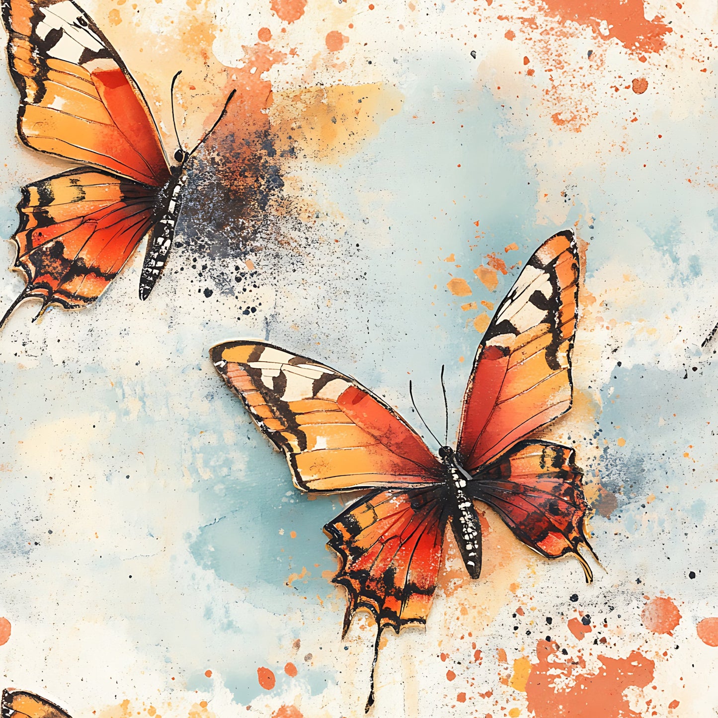 Butterfly Collage Art Pattern 18 Quilting Cotton Fabric