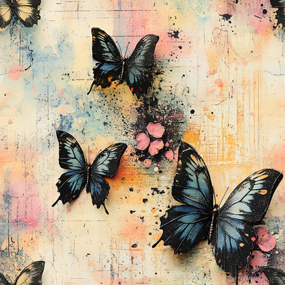 Butterfly Collage Art Pattern 8 Quilting Cotton Fabric