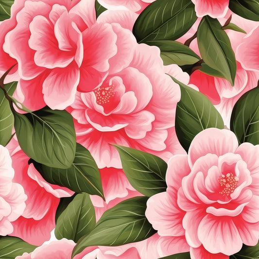 Camellia Flowers Pattern 6 Quilting Cotton Fabric