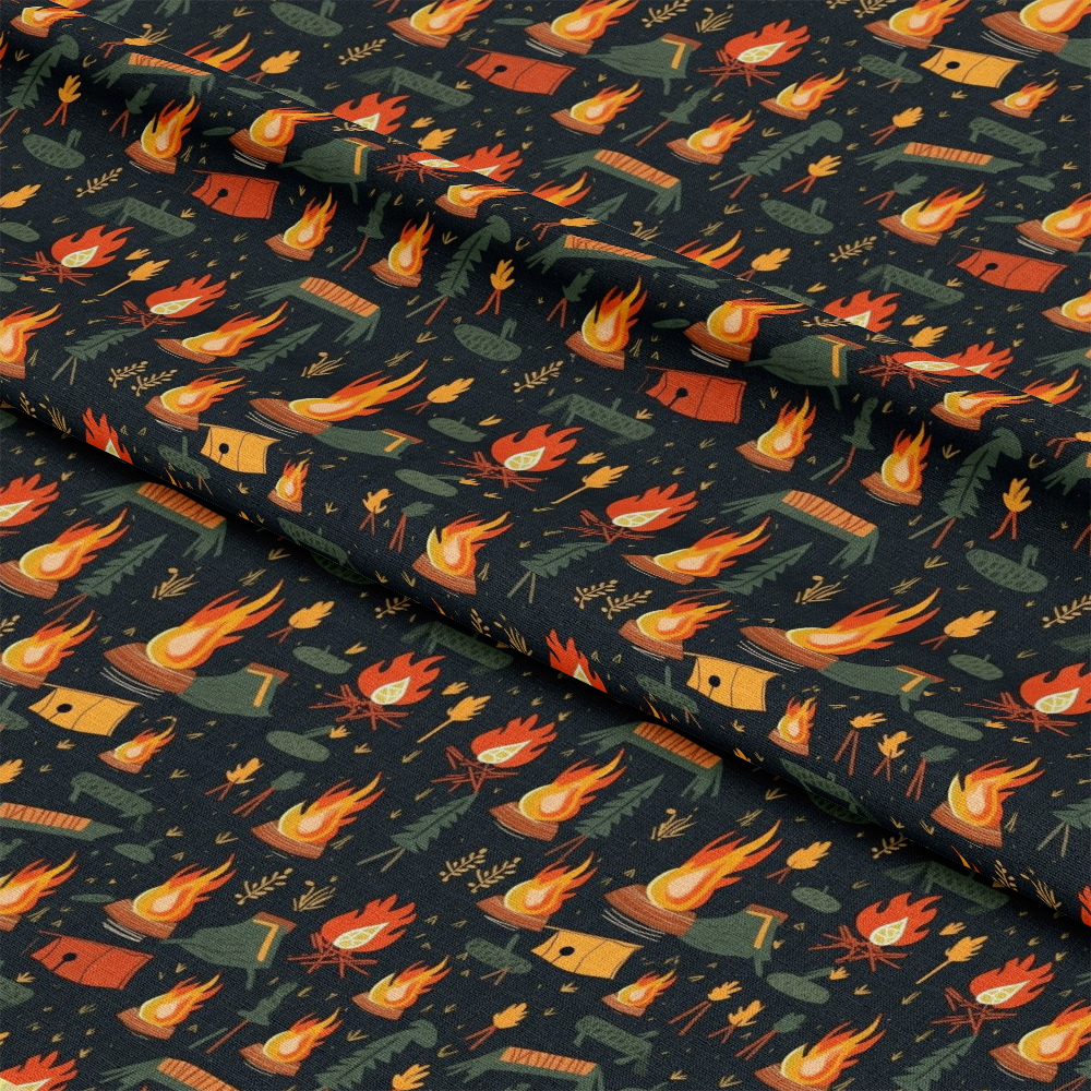 Camping Graphics Pattern 12 Quilting Cotton Fabric