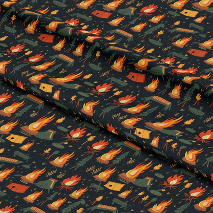 Camping Graphics Pattern 12 Quilting Cotton Fabric