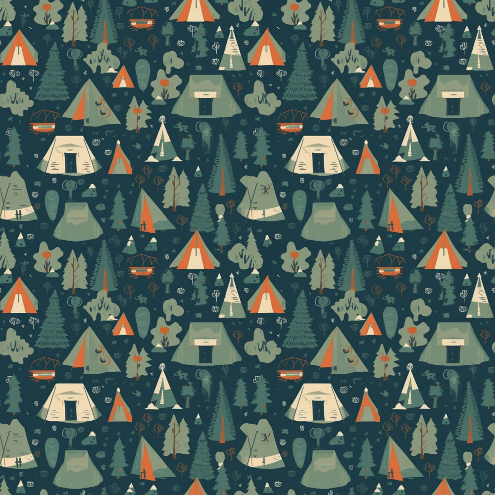 Camping Graphics Pattern 3 Quilting Cotton Fabric – FabricMegaStore.com
