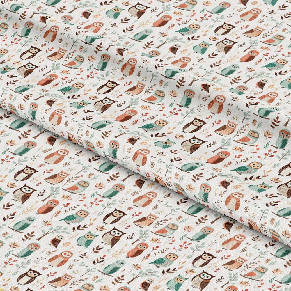 Cartoon Owls Pattern 10 Quilting Cotton Fabric