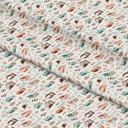 Cartoon Owls Pattern 10 Quilting Cotton Fabric