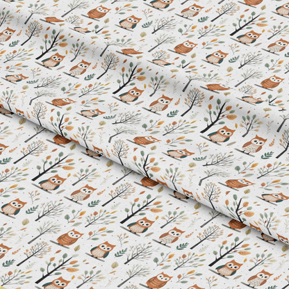 Cartoon Owls Pattern 8 Quilting Cotton Fabric