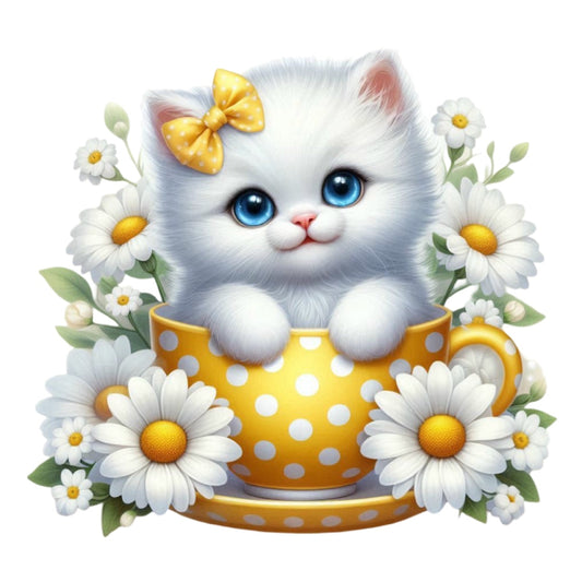Cats in Tea Cups Fabric Panel 25