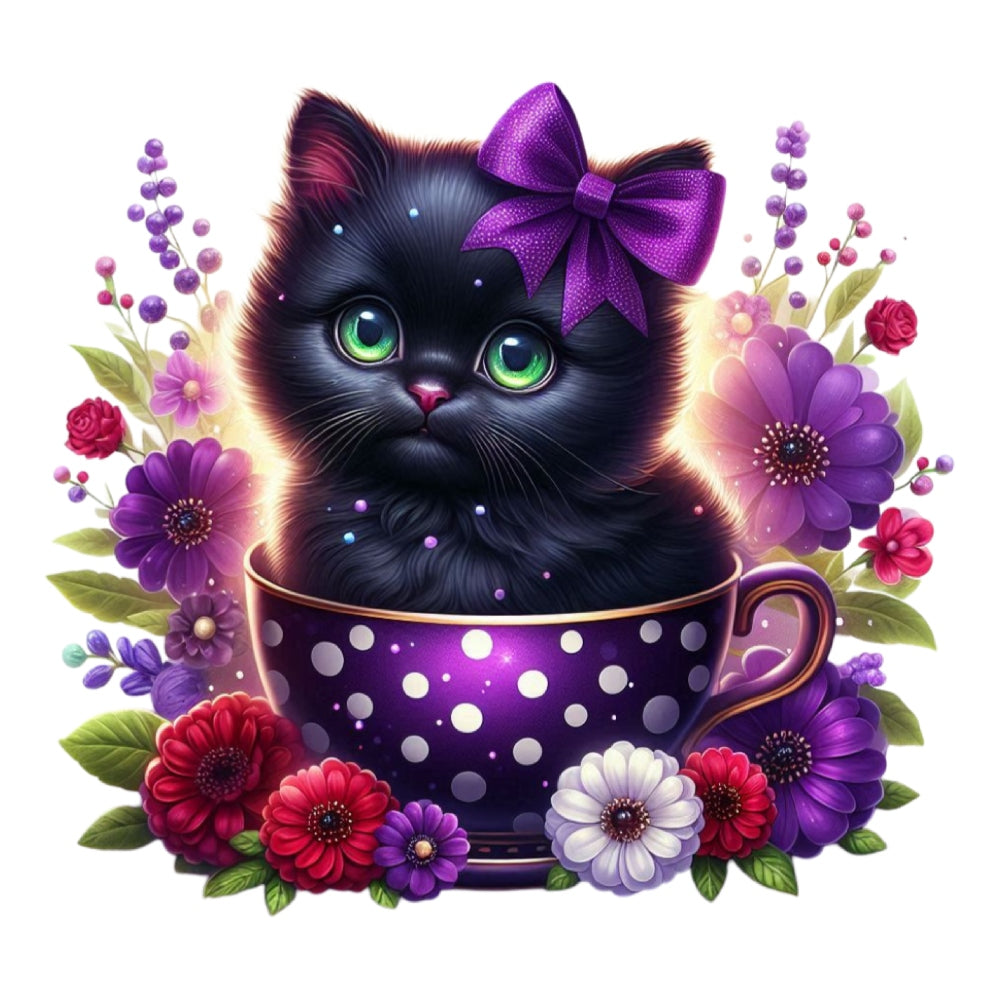 Cats in Tea Cups Fabric Panel 5