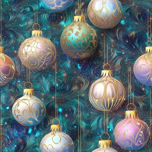 Celestial Christmas Ornaments Pattern 15 Quilting Cotton Fabric