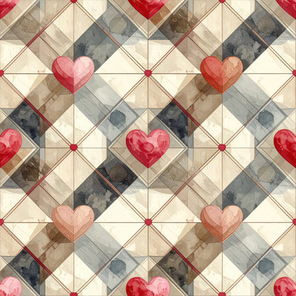 Charming Heart Pattern 1 Quilting Cotton Fabric