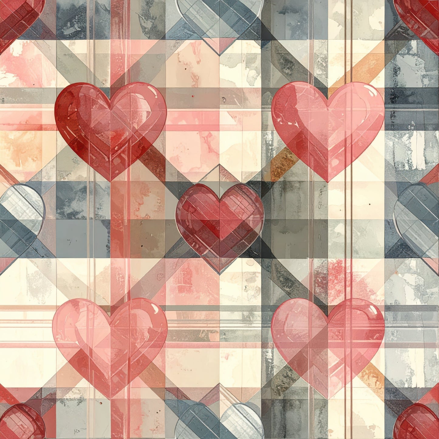 Charming Heart Pattern 4 Quilting Cotton Fabric