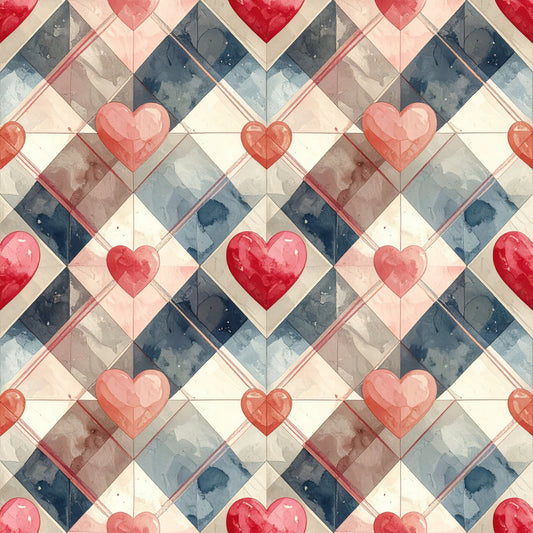 Charming Heart Pattern 8 Quilting Cotton Fabric