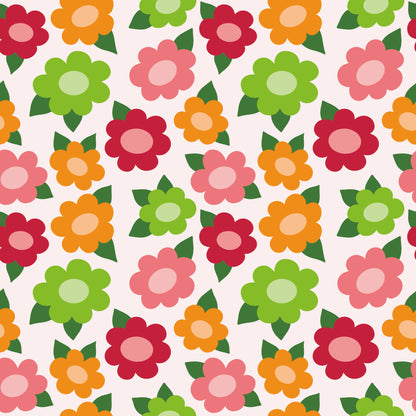 Checkered Florals Pattern 1 Quilting Cotton Fabric