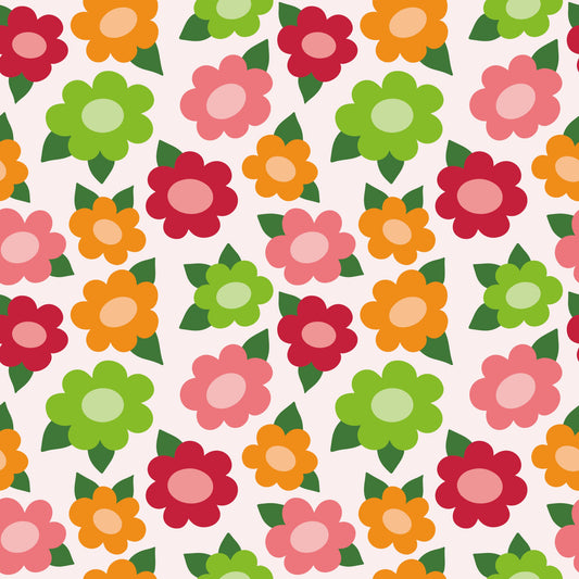 Checkered Florals Pattern 1 Quilting Cotton Fabric
