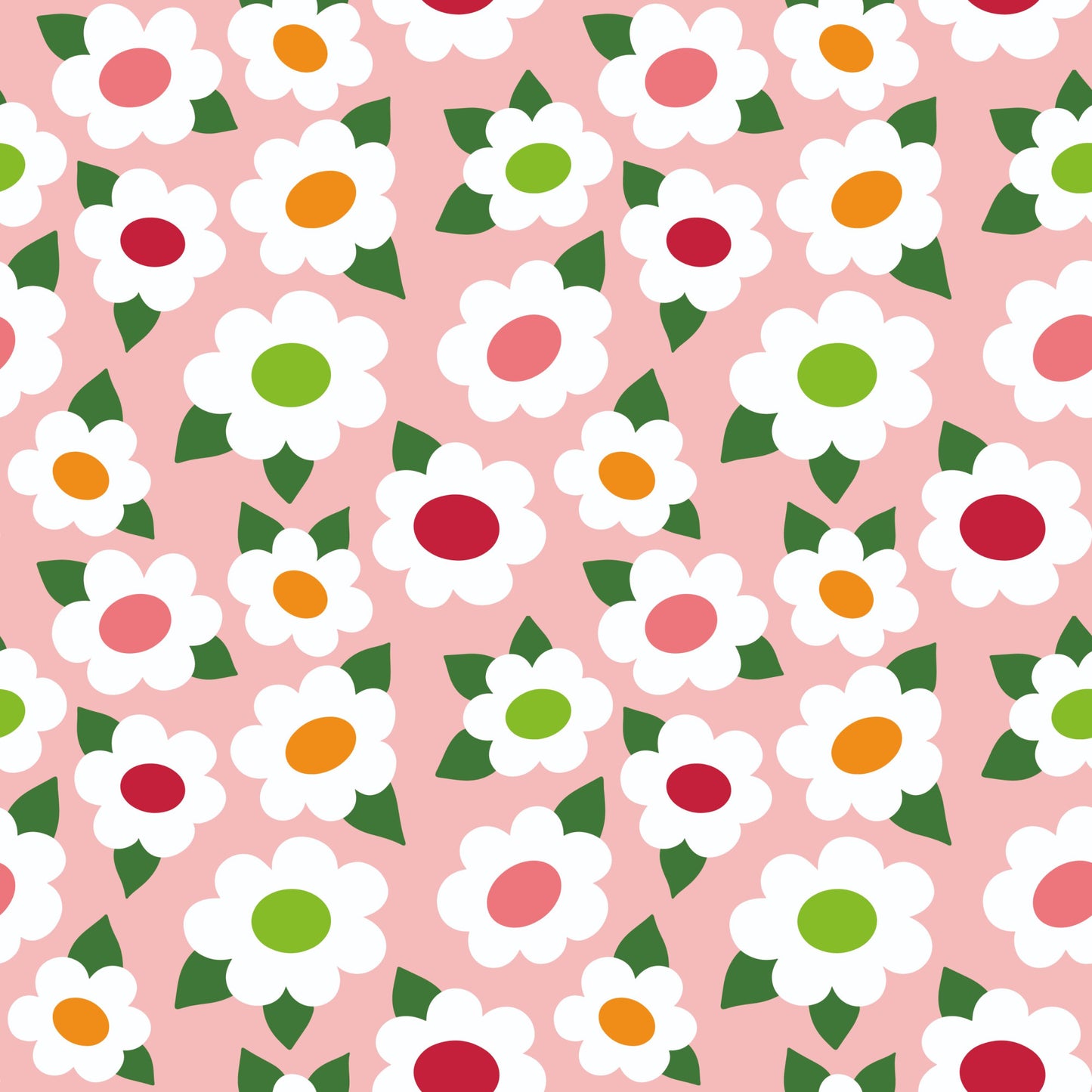 Checkered Florals Pattern 2 Quilting Cotton Fabric