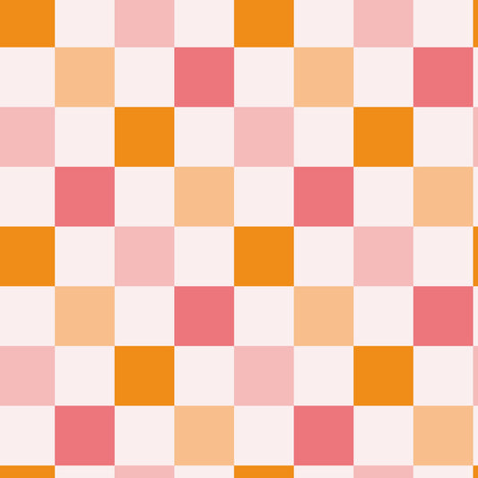 Checkered Florals Pattern 3 Quilting Cotton Fabric