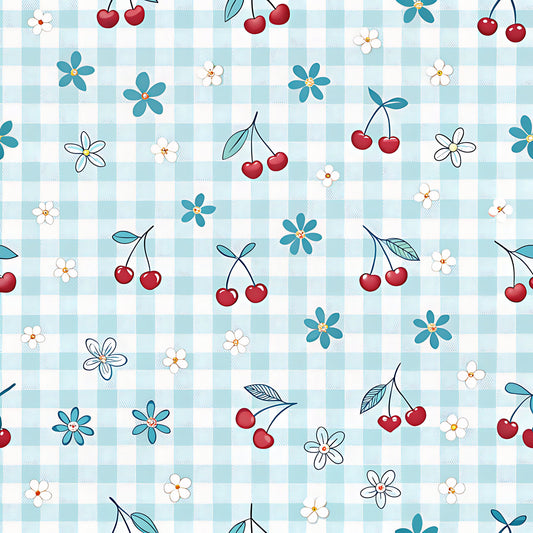 Cherry Floral Pattern 11 Quilting Cotton Fabric