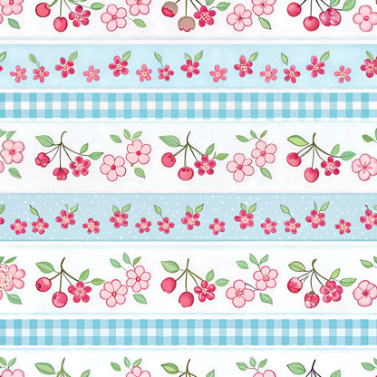 Cherry Floral Pattern 12 Quilting Cotton Fabric