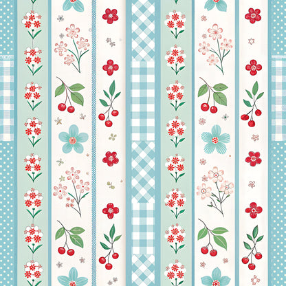 Cherry Floral Pattern 13 Quilting Cotton Fabric