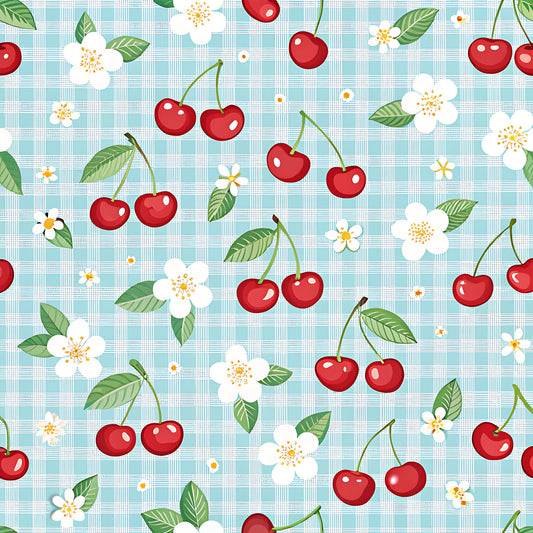 Cherry Floral Pattern 14 Quilting Cotton Fabric